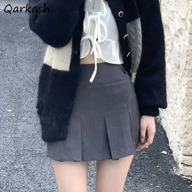 

Korean Style Skirts Women Students Pleated Mini Basic Slim Gentle Hotsweet Summer All-match JK Girls Harajuku Pure High Waist