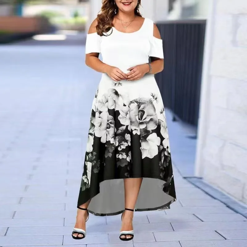 

Plus Size Midi Dress for Women Elegant Print Party Dress 2024 Fashion Dress
