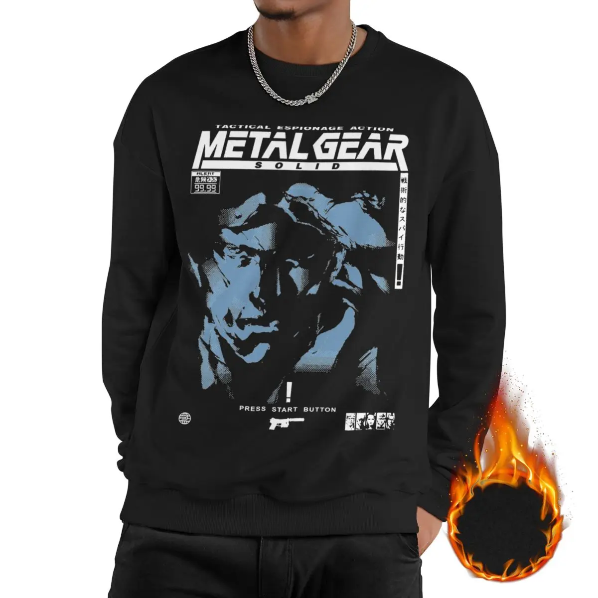 

MGS1 Snake Metal Gear Solid Action Adventure Game Sweatshirt Fleece Lined For Men Women Sweatshirts Long Sleeve Shirts Hoodie