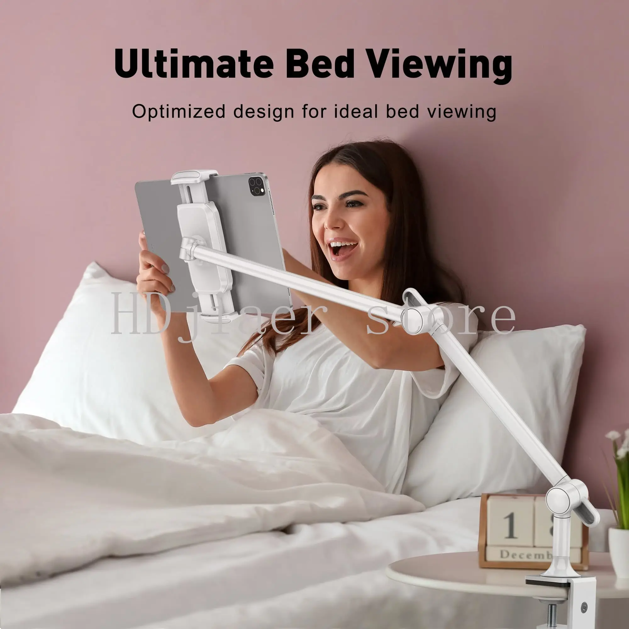 

Adjustable Tablet Stand Holder - Aluminum Clamp Mount for Desk & Bed with 360° Rotation Compatible IPad Pro/Air/Mini 4.7-13.5''