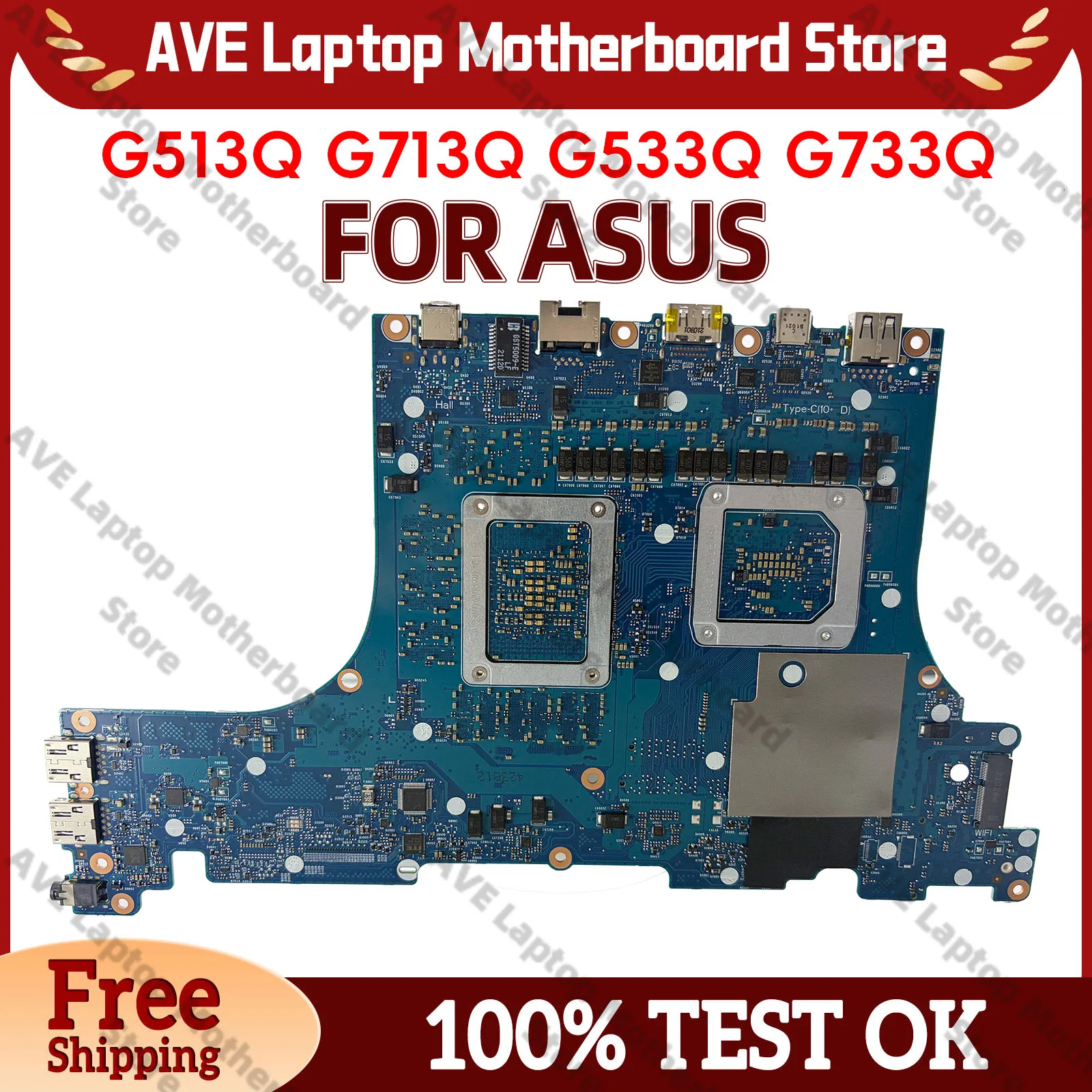6050A3250201 G513QM G513QR Laptop Motherboard For ASUS ROG Strix G15 G513Q G513QS Mainboard With R5 R7 R9 CPU tests OK fast ship
