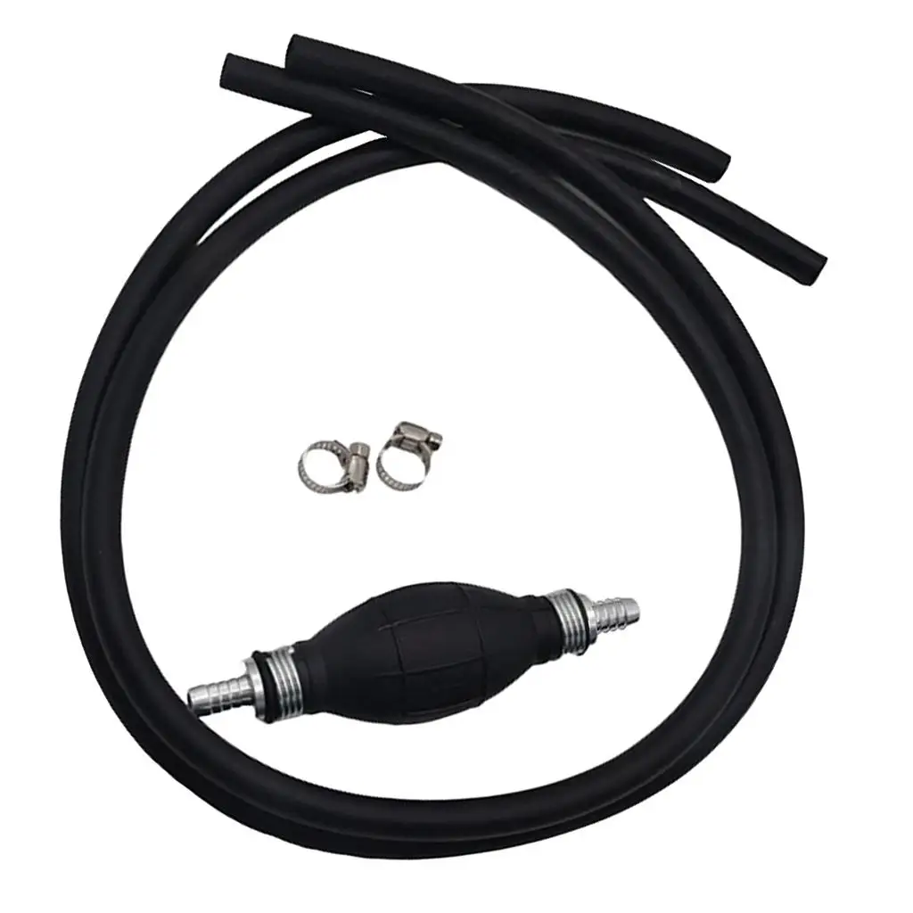 Black Outboard -way Hand pump oil Line Marine Boat Assembly