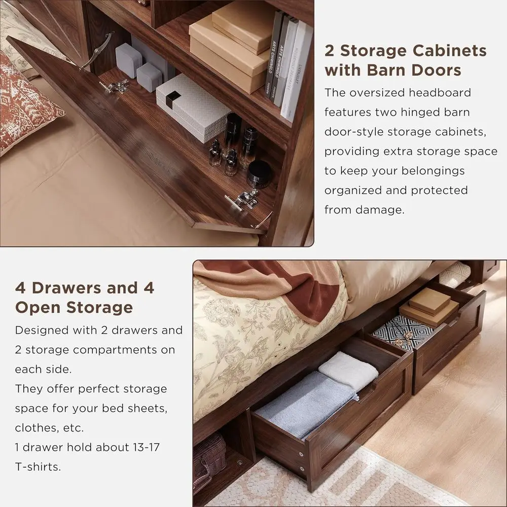 Queen LED Storage Bed 6