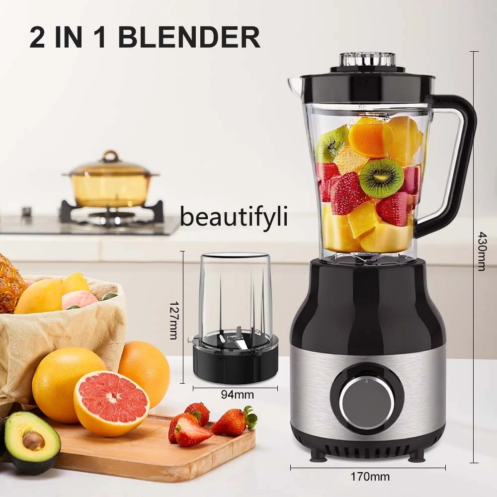 4칼 스테인레스 스틸 분쇄 커피 주스 다기능 투인원 주서기