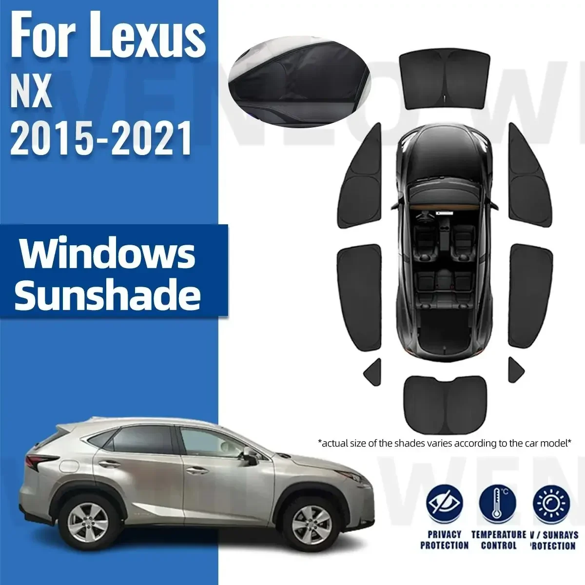 For Lexus NX200 NX200H NX200T NX300H NX300 2015-2021 Full Cover Car Sunshade Front Rear Side Windshield Curtain Sun Shade Visor