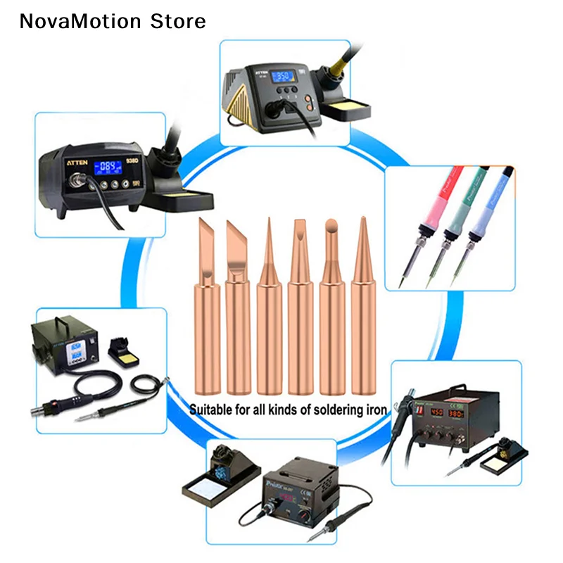 [NM]5Pcs Silver 900M-T-B For Soldering Station Solder Iron Tips Set Welding Equipment Accessories Lead-free Pure Copper[NM]