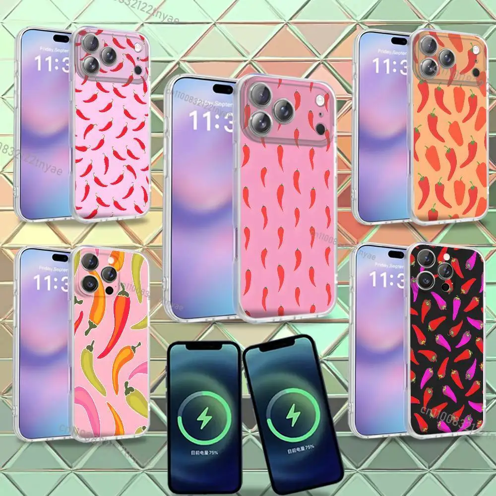 

Чехол для телефона с дизайном «Острые красные перцы» для iPhone 16, 14, 11, 17, 13, 15, 12, Air, Plus, Pro, Max, E, Mini, матовый, с поддержкой MagSafe и беспроводной зарядки