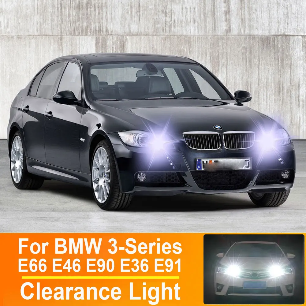 2Pcs LED Clearance Parking Lights W5W T10 For BMW 3-Series E66 E46 E90 E36 E91 Touring Compact Coupe Convertible Canbus