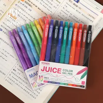 建武 10支/套 復古馬卡龍彩色按壓式凝膠筆套裝 0.5mm 書寫流暢 創意日記 學生文具用品 6 最佳銷售 建武官方店 - №6