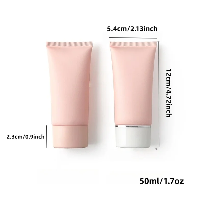 Tube plat rose personnalisé avec Logo personnalisé de 50ml, 50 pièces, adapté à la personnalisation de petits lots, vente en gros d'usine