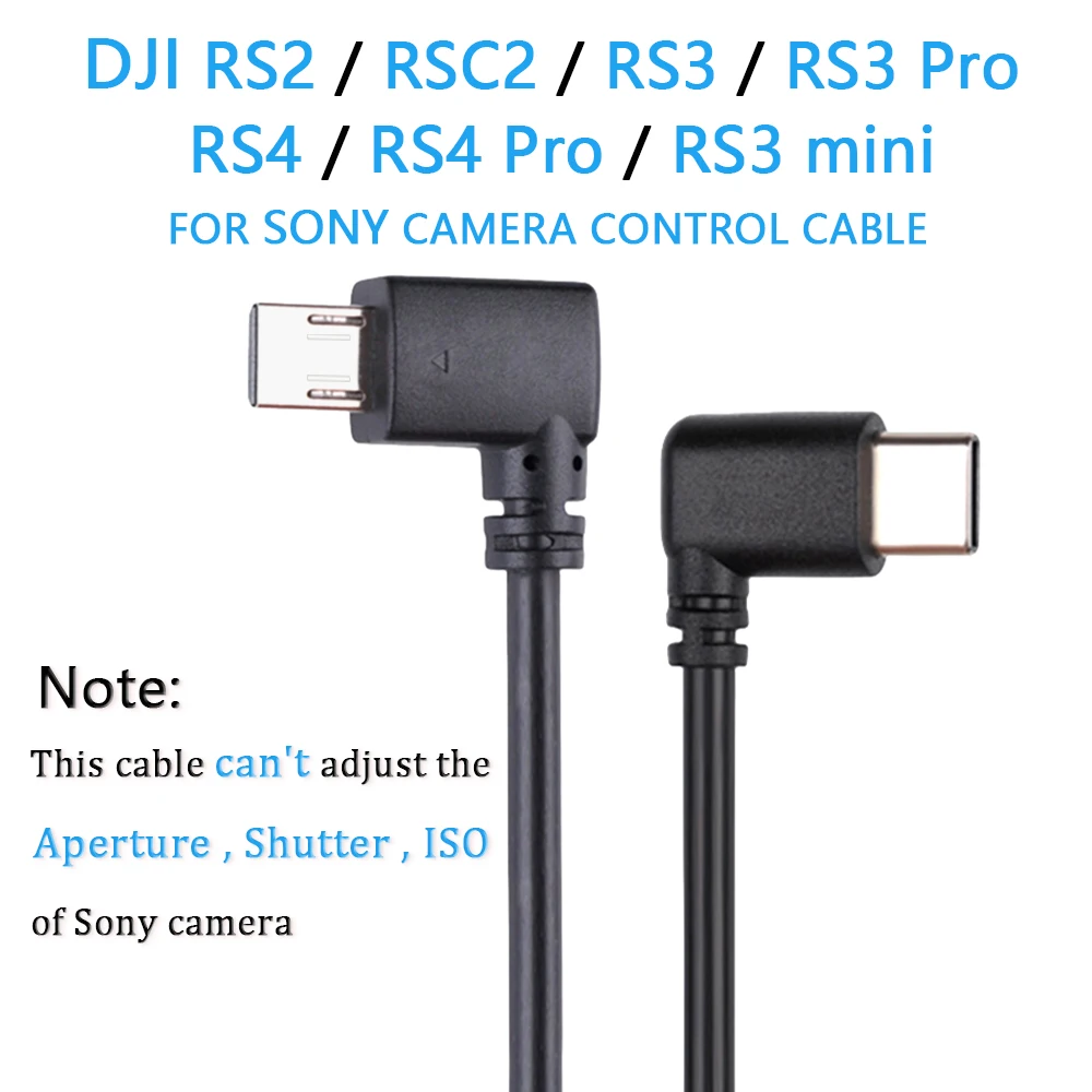 Kabel kontrol penstabil mini, DJI RS2 RSC2 RS3 RS4 RS3 kompatibel dengan kamera Sony A1 A9 A6100 A6500 A7M2 A7S3 FX3 A7S2 ZV-1