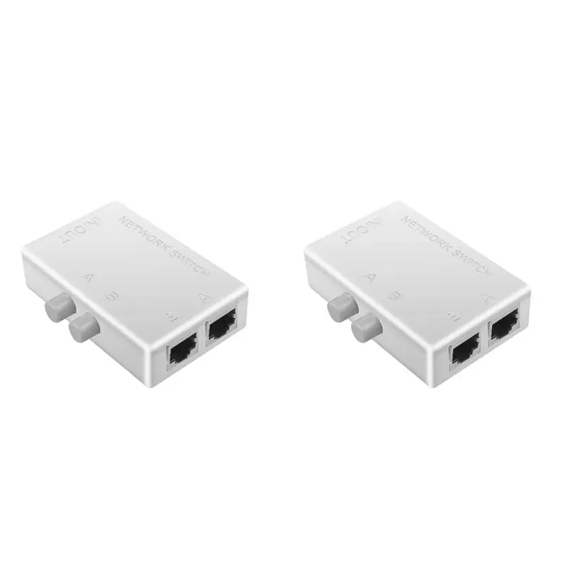 

Сетевой коммутатор Superior-2X RJ45, 2 порта, для LAN Ethernet, розветвитель RJ45, двойной 2-портовый ручной переключатель для совместного использования