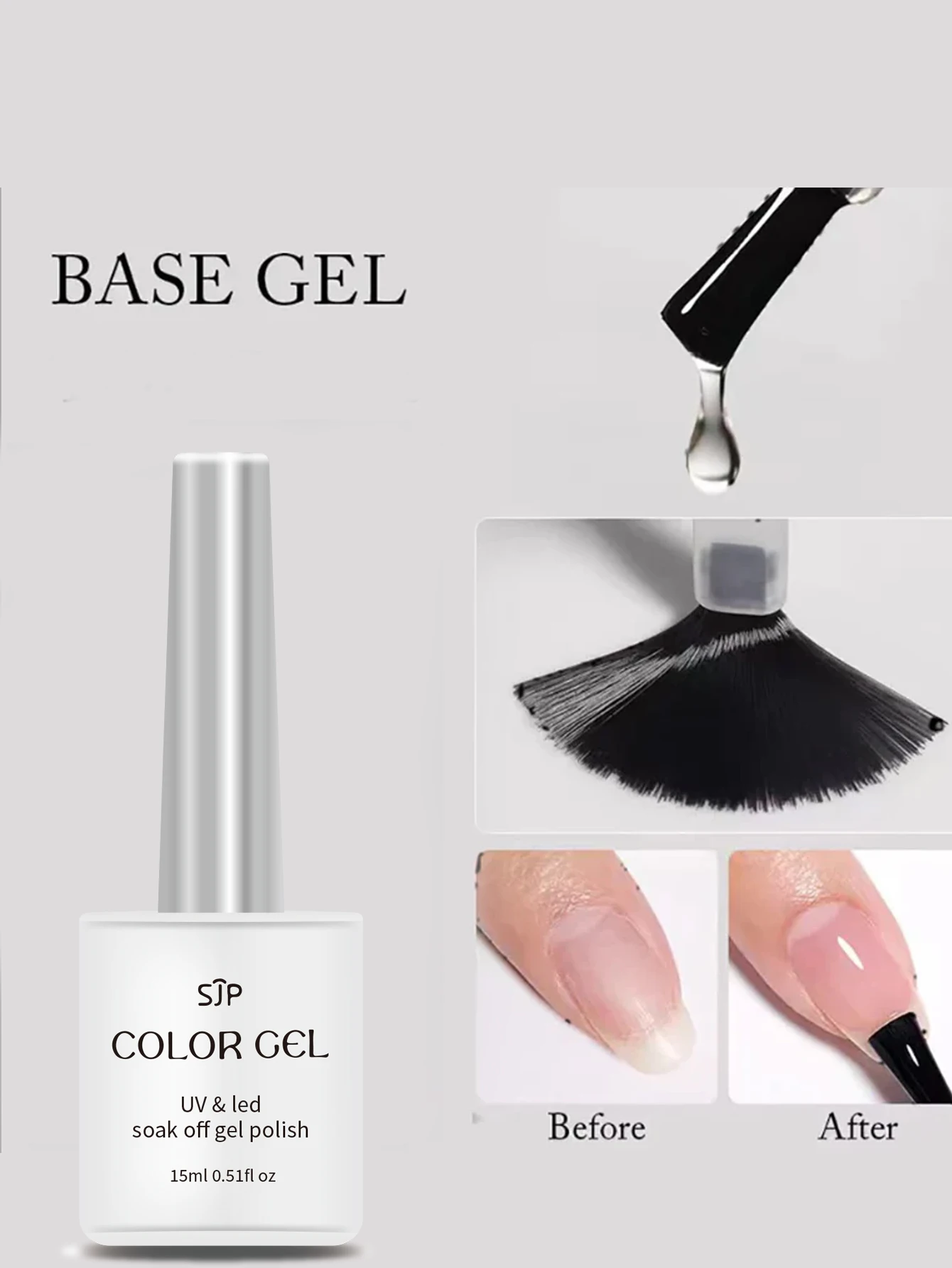 15ml Nail Builder Base Gel Strong Nail Glue No-Wipe Gel For Adhesive Tools Acrylic False Nail Tips Gel For Salon Home Nail Art D