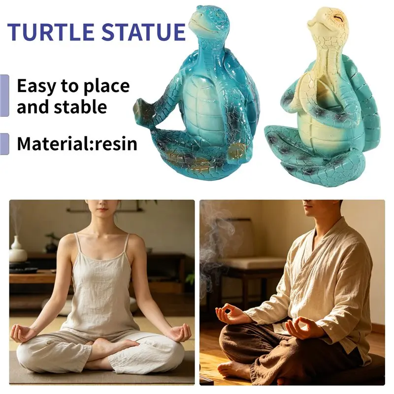 NEW HOT In Stock-2PCS Sea Turtle Yoga Figurines Decorations, Meditation Yoga Turtle Decor, Home Decorations