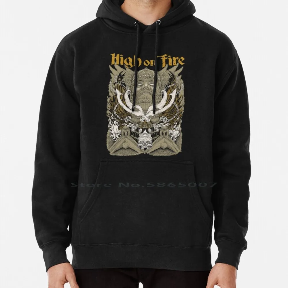 High On Fire-Old Poster Band Hoodie Sweater 6xl Cotton High On Fire Hindutimes Women Teenage Big Size Pullover Sweater 4xl 5xl