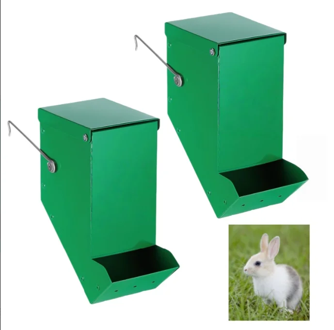 Innovative design of rodent pet feeder, durable metal construction, with lid, suitable for small pets