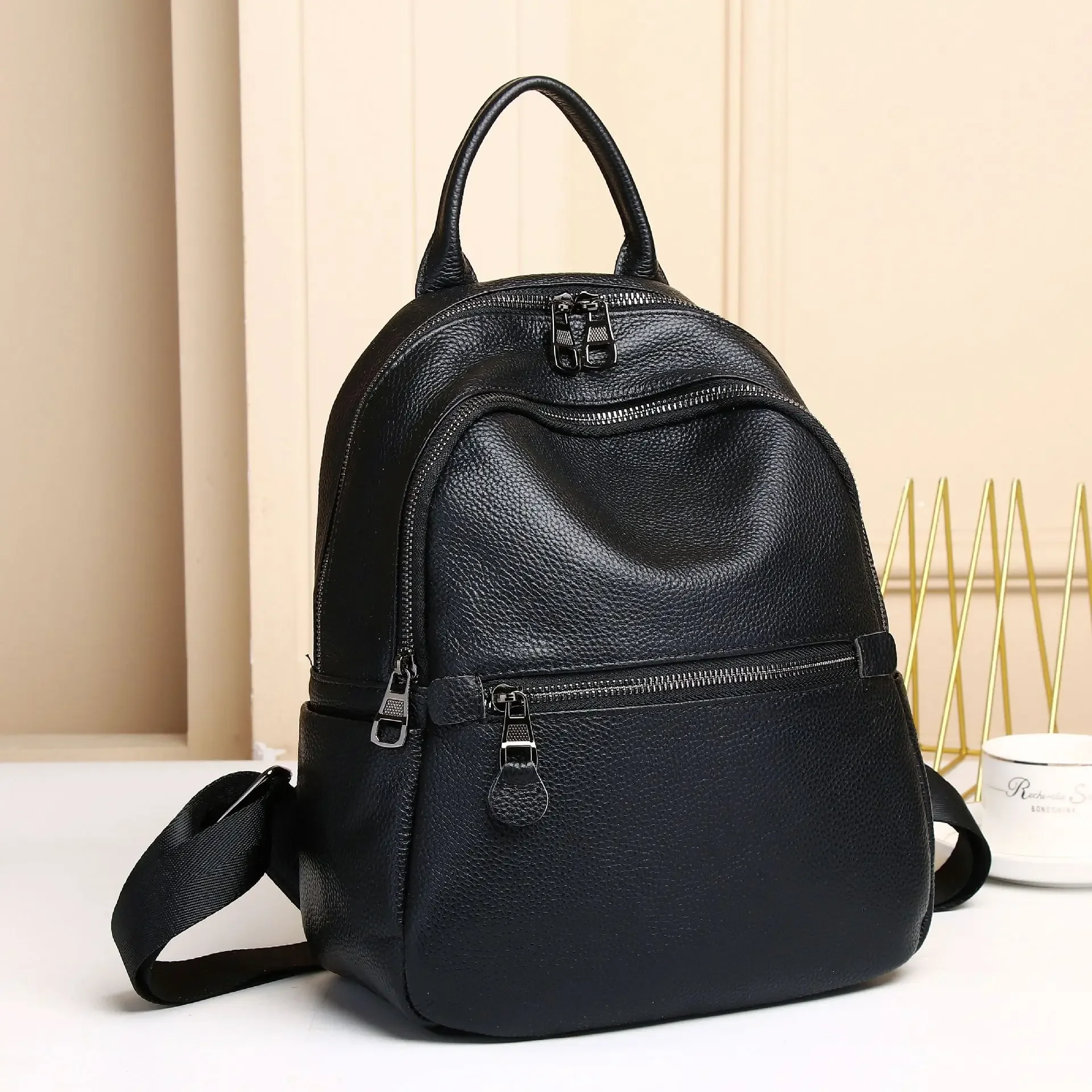 

2024 New Fashion Genuine Leather Women Backpacks High Quality Female Real Natural Leather Ladies Girl Student Casual Backpack