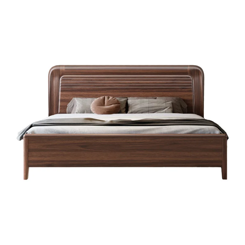 

Black walnut 1.8 meters modern simple Chinese double bed