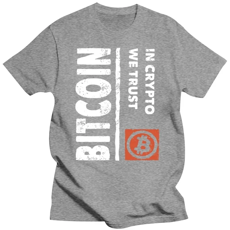 2025 نموذج جديد خمر الجرونج الرجعية في التشفير نحن نثق تي شيرت للرجال القطن الخالص تي شيرت قصير الأكمام BTC المحملة العملة المشفرة