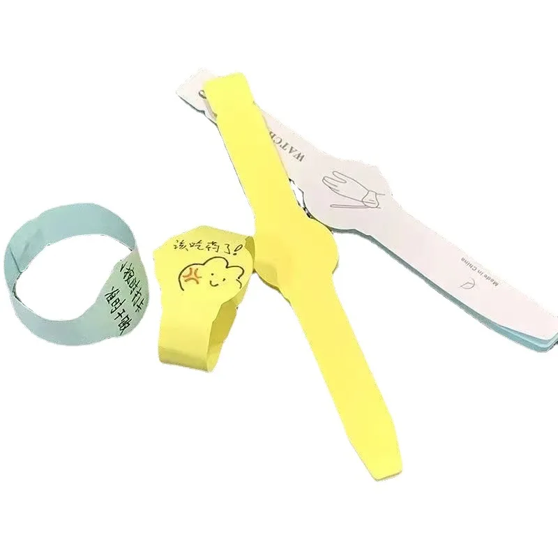 시계 디자인 메모패드 종이 노트 손목 밴드, 웨어러블 포켓 할 일 목록 손목 스트랩, 어린이 성인용 손목 노트 항상 알림