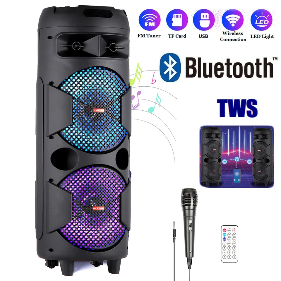 4000W Portable Bluetooth Party Speaker with RGB Lights