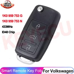 KEYECU 1K0 959 753 N Car Remote Key For 5FA009263-11 For Skoda Octavia Superb Yeti 2008 2009 2010 2011 2012 2013 1K0 959 753 G