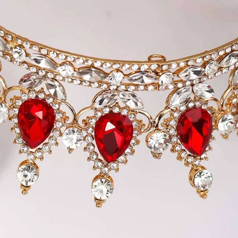 Baroque Retro Style Round Wedding Crown Bridal Pageant Rhinestone Crystal Tiaras Crown Molding Headpieces For Queens and King