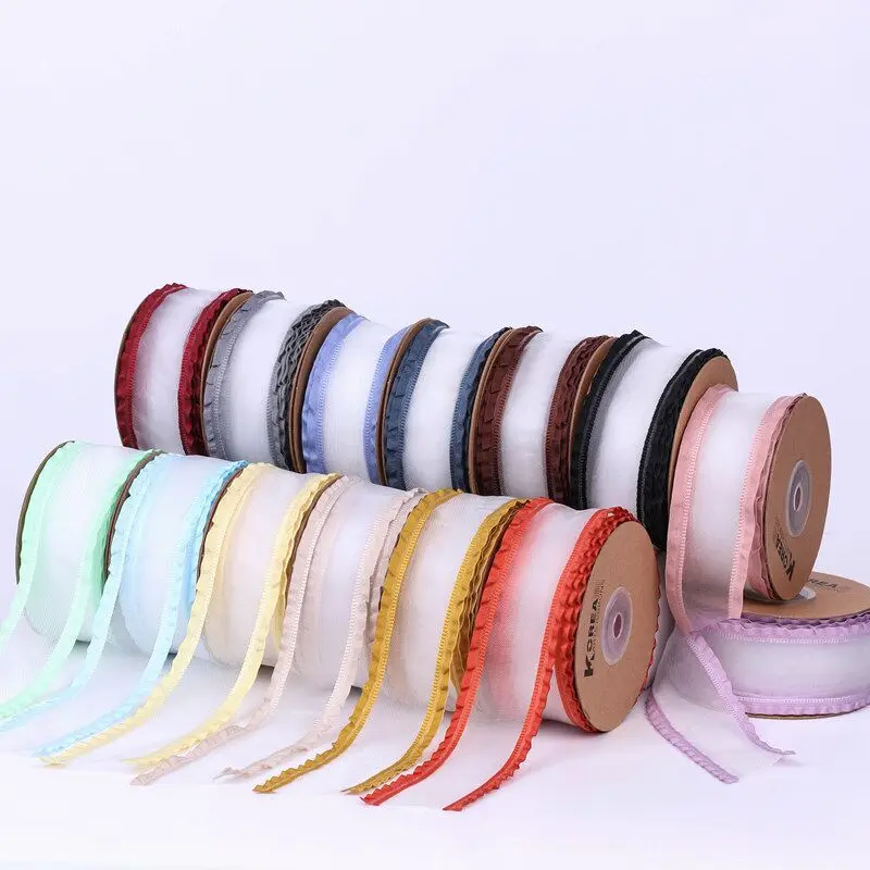 10 Yards 25MM/40MM Ruffled flounces Kace Ribbon DIY Handmade Material Headwear Hair Bow Clothing Shoes Hats Accessories Crafts