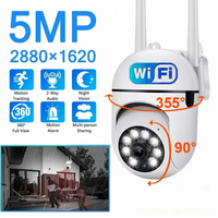 5MP Wifi Video Surveillance Camera CCTV PTZ IP Camera Smart Human Tracking 4X Zoom Night Vision Full Color Outdoor Waterproof