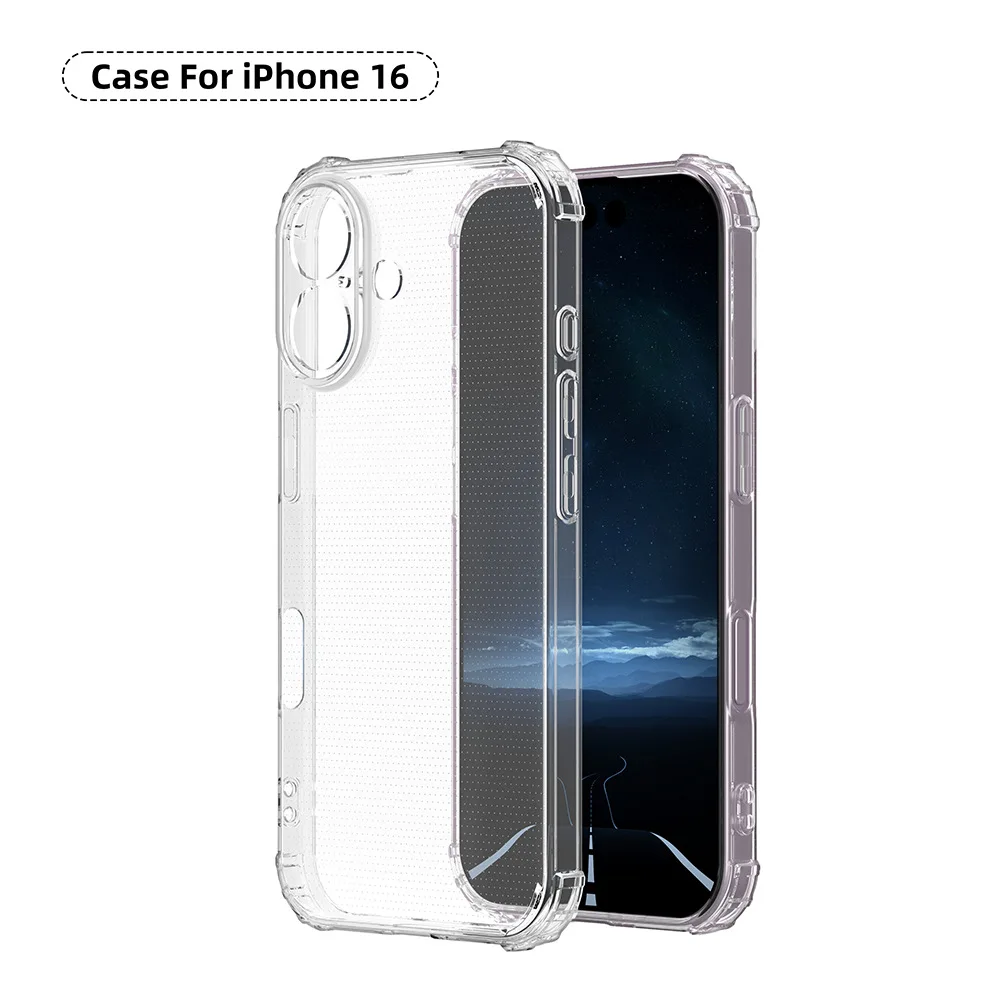 Fallschutz Airbag Soft Case für iPhone 16 Pro Max Funda iPhone 16 iPhone 16 Plus stoßfeste klare transparente Abdeckung Hüllen – Detail 2