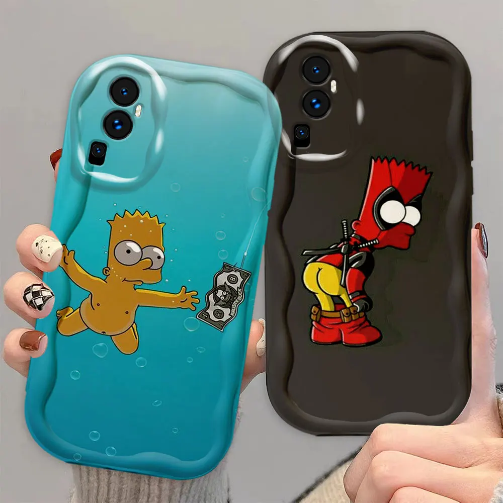 Anime Funny The S-Simpsons 3D Wave Phone Case For OPPO F11 F9 F23 R15 R17 RENO 4 5 6 7 8 11 11F FIND X3 LITE Case Funda Shell