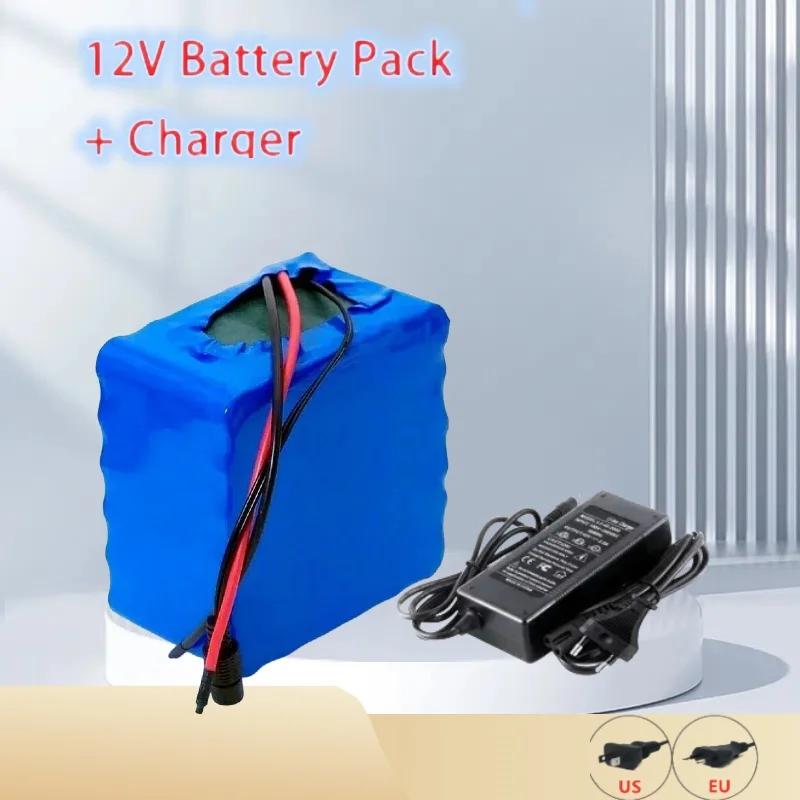 New12V 20Ah 20000mAh Portable3S12P Rechargeable Li-Ion Battery,Works for LED Lamp,Backup Power Etc,Bundled with 12.6V 3A Charger