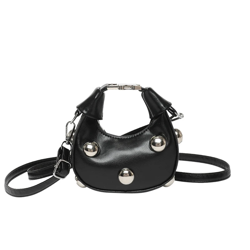 Mini bolso personalizado con remaches, bolsos de hombro a la moda, bolso cruzado de Color sólido, bolso de marca de lujo de alta gama, bolso pequeño para bola de masa