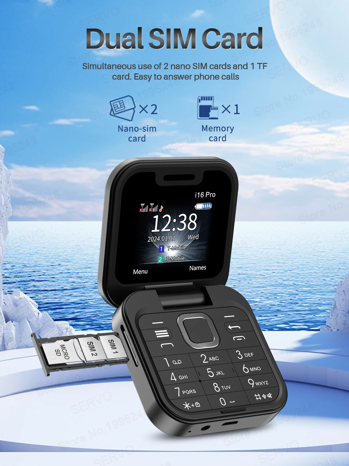 Foldable Mini Mobile Phone Speed Dial 1.77'' Display Dual SIM Cellphone Flashlight Blacklist Magic Voice FM Radio Fold Telephone