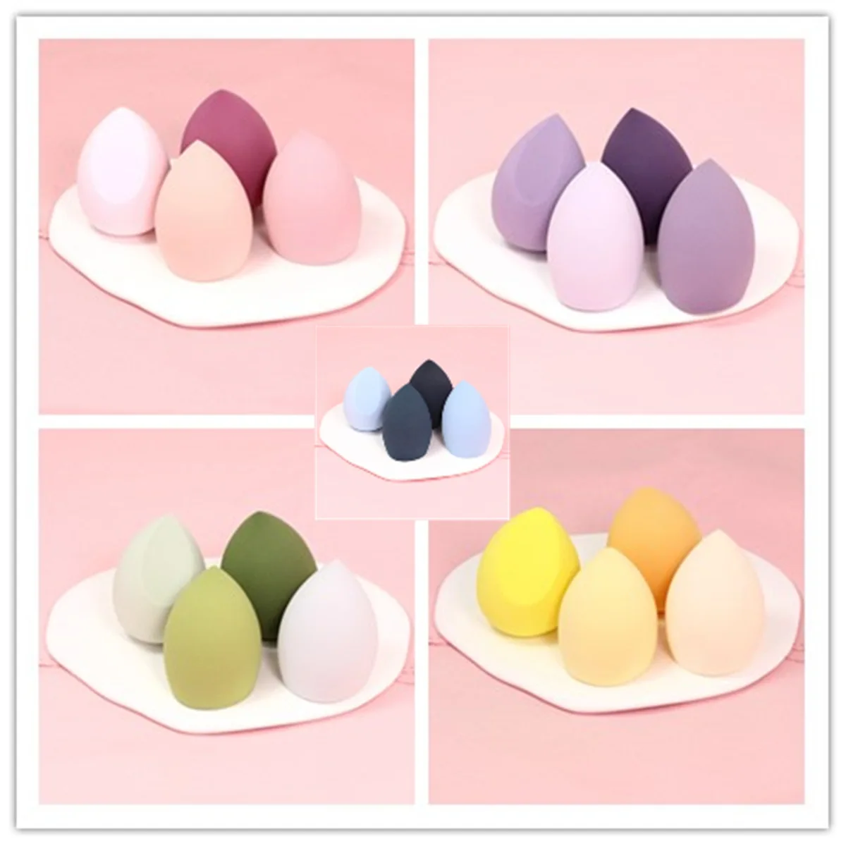 

4pcs Professional Beauty Eggs Cosmetic Sponge Powder Puffs Applicator Concealer Foundation Dry Wet Use Face Puff Makeup Tools