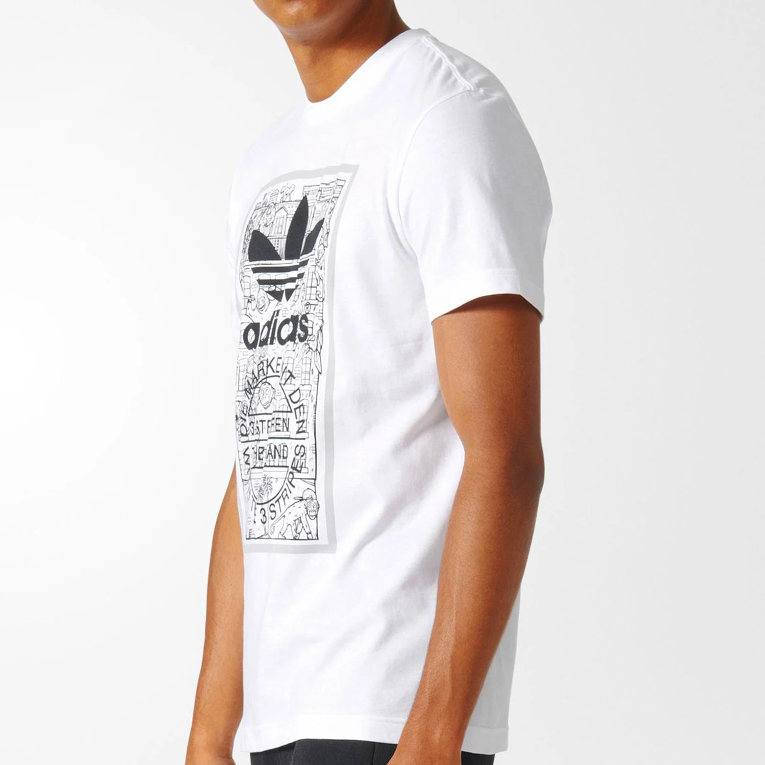 Adidas Originals Three Leaves Mens Loose Retro Breathable Short Sleeve T-Shirt BP8988