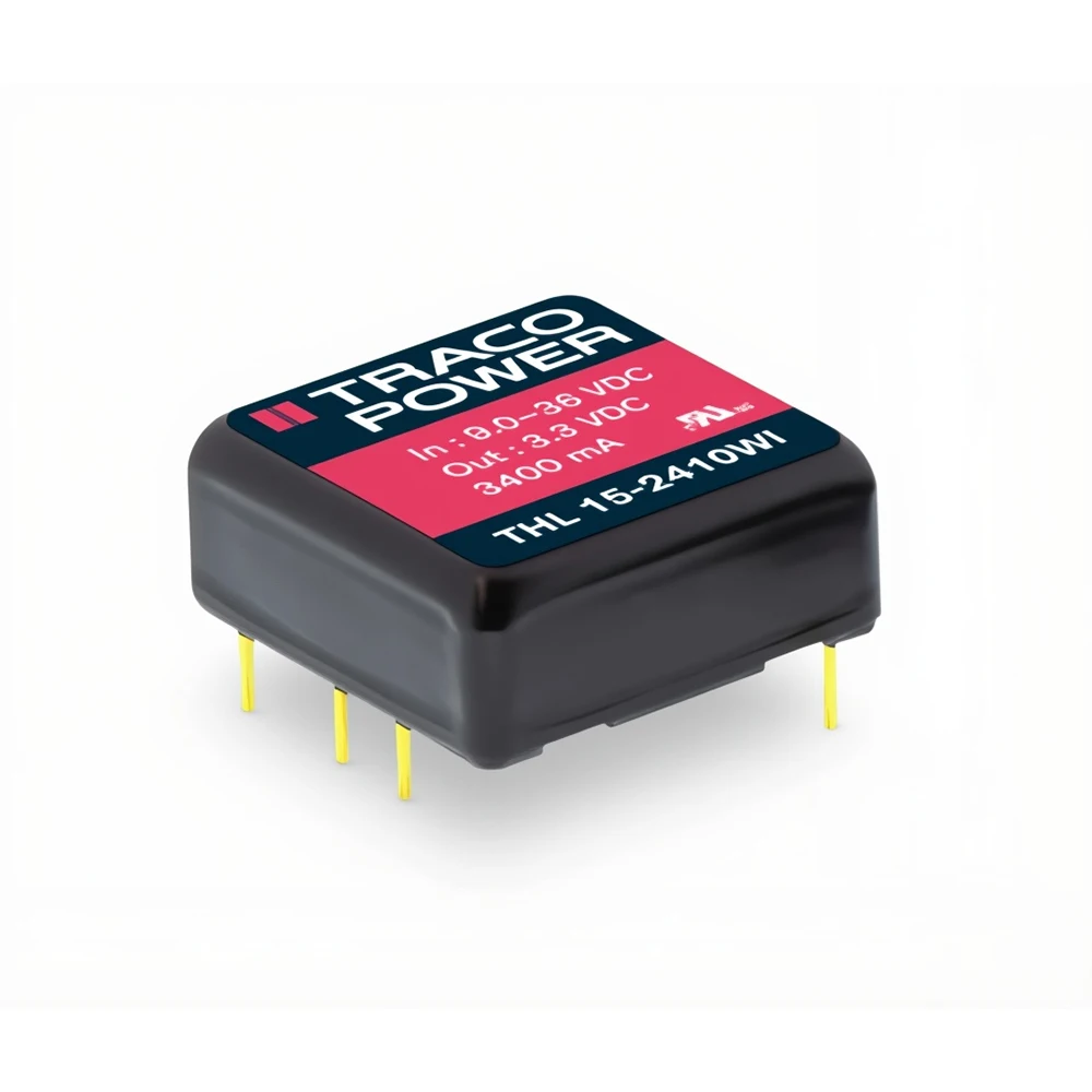 THN 15-2412WI |   محول TRACOPOWER DC/DC معزول من خلال فتحة محول DC/DC، ITE، DIP، 4:1، 15 وات، 1 مخرج، 12 فولت