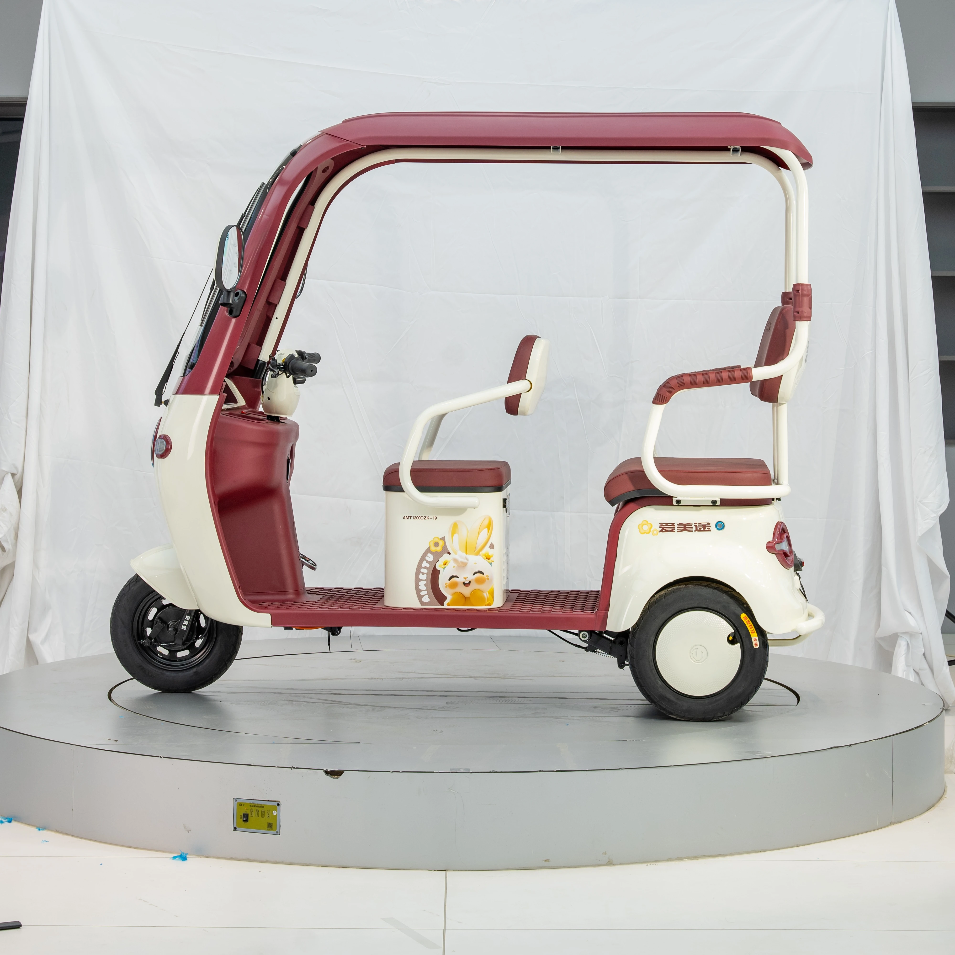 

48v20A 500 Вт электрический трехколесный самокат с регулируемым открытым корпусом и 3 сиденьями для взрослых и детей, популярный небольшой транспорт