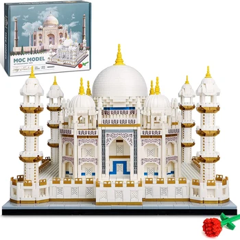 City mini building blocks world famous architectural miniature models Indian Taj Mahal building blocks creative children's toys