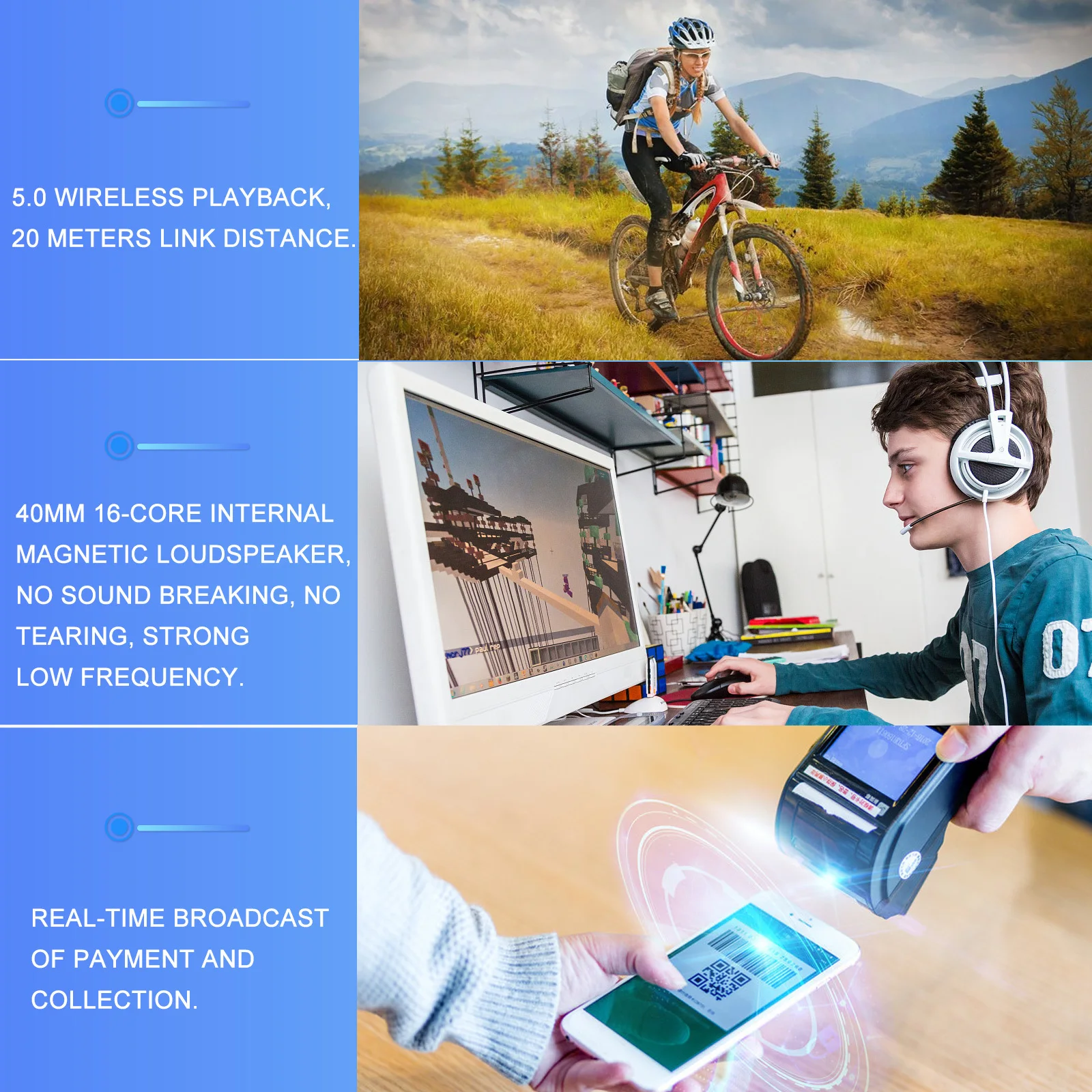 

1pc Mini Wireless Sound Box 40Mm 16-Core Magnetic Speaker Strong Bass 5.0 20M Range Car Home Desktop Outdoor Use