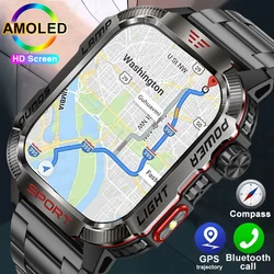 2024 New Military Outdoor Sport Smart Watch Men's 600 mAh Battery Waterproof GPS Track Call Health Swim Fitness Smartwatch