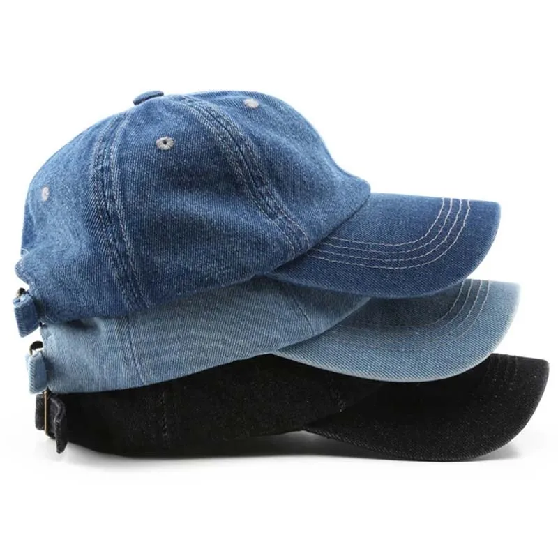 Unisex Denim Baseball Cap Women Men Adjustable Outdoor Sports Hats Summer Sun Visor Cap Sunscreen Hats Vintage Cotton Denim Hats