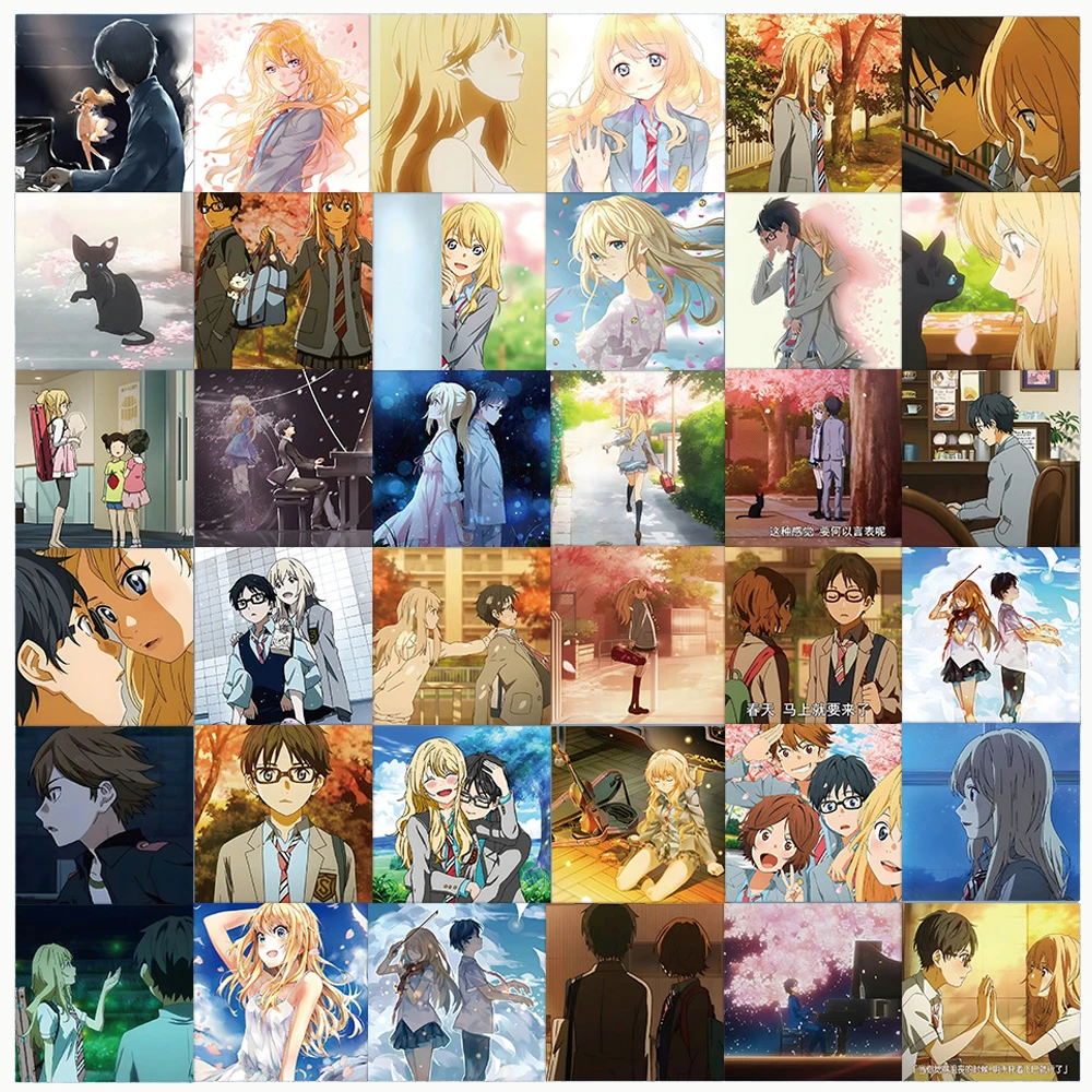 

10/30/60pcs Your Lie In April Anime Stickers Kousei Kaori Cartoon Sticker Notebook Laptop Luggage Suitcase Girls Tsubaki Decal