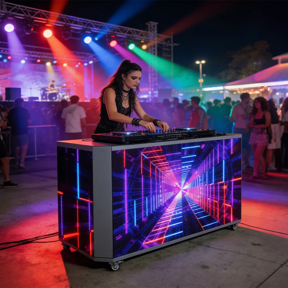 カスタムロゴ入りプロ仕様折りたたみ式LED DJブースディス - Event Party Dj のレビューと価格