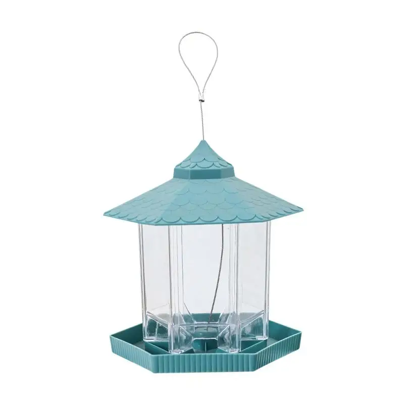Waterproof Garden Gazebo Hanging Wild Bird Feeder Outdoor Container With Hang Rope Pet Birds Feeding House Type Bird Feeder view 5