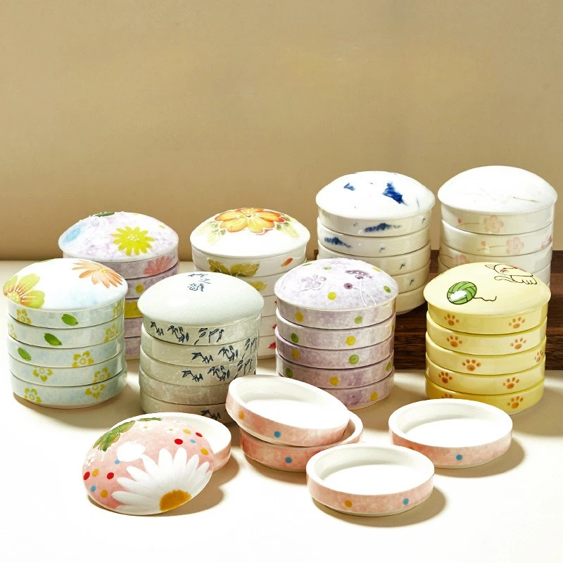 Five Layer Watercolor Ceramic Color Palette Chinese Painting Palette Ink Disc Pigment Gouache Watercolor Painting Calligraphy