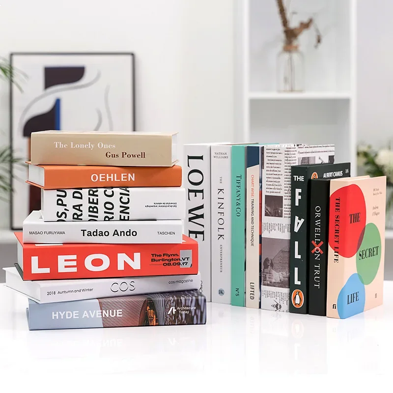 Simulation Books Decor Model Modern Fake Books Accessories for Home Decorative Luxury Coffee Bar Office Window Desktop Decor