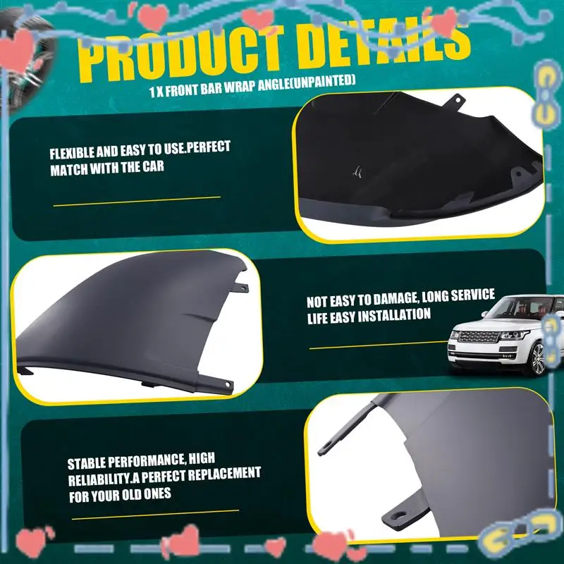 

Bumper Cover Fascia Front Bar Wrap Angle For Range Rover Hand Sport