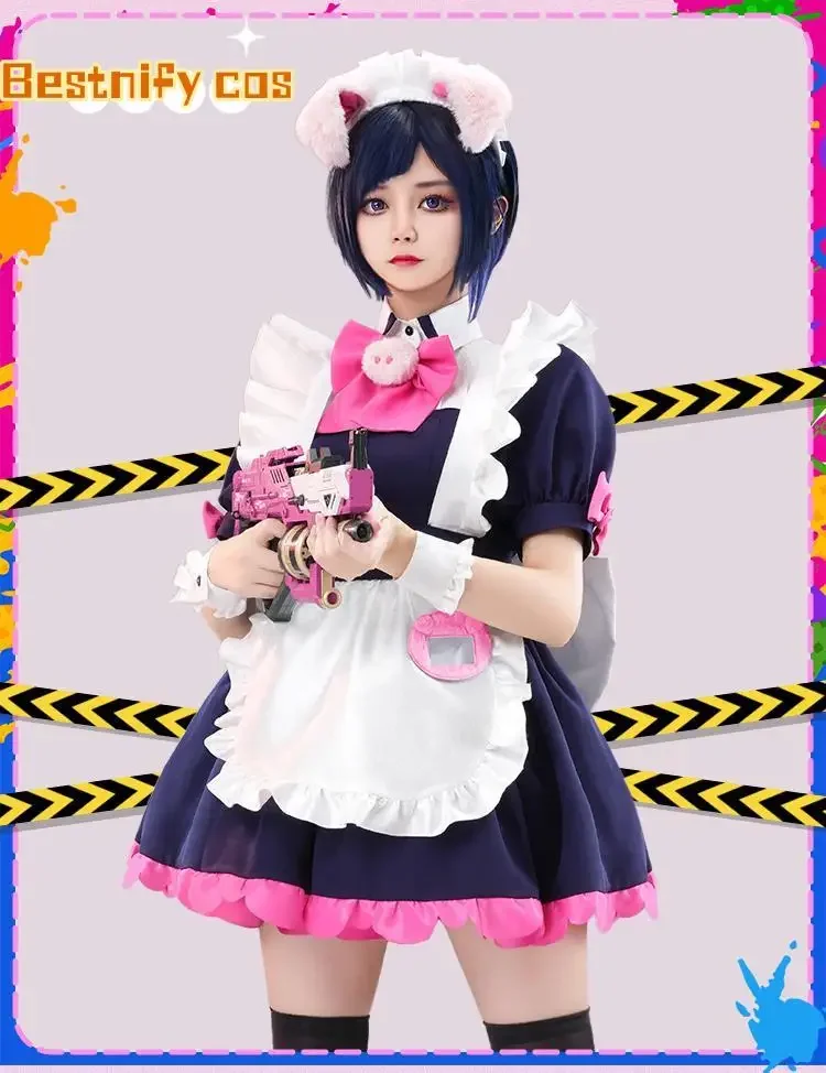 Anime Akiba Maid War Wahira Nagomi Cosplays Wahira Nagomi/Mannen Ranko S-XL Maid Cos Dress Female Costume Halloween Costume 2025