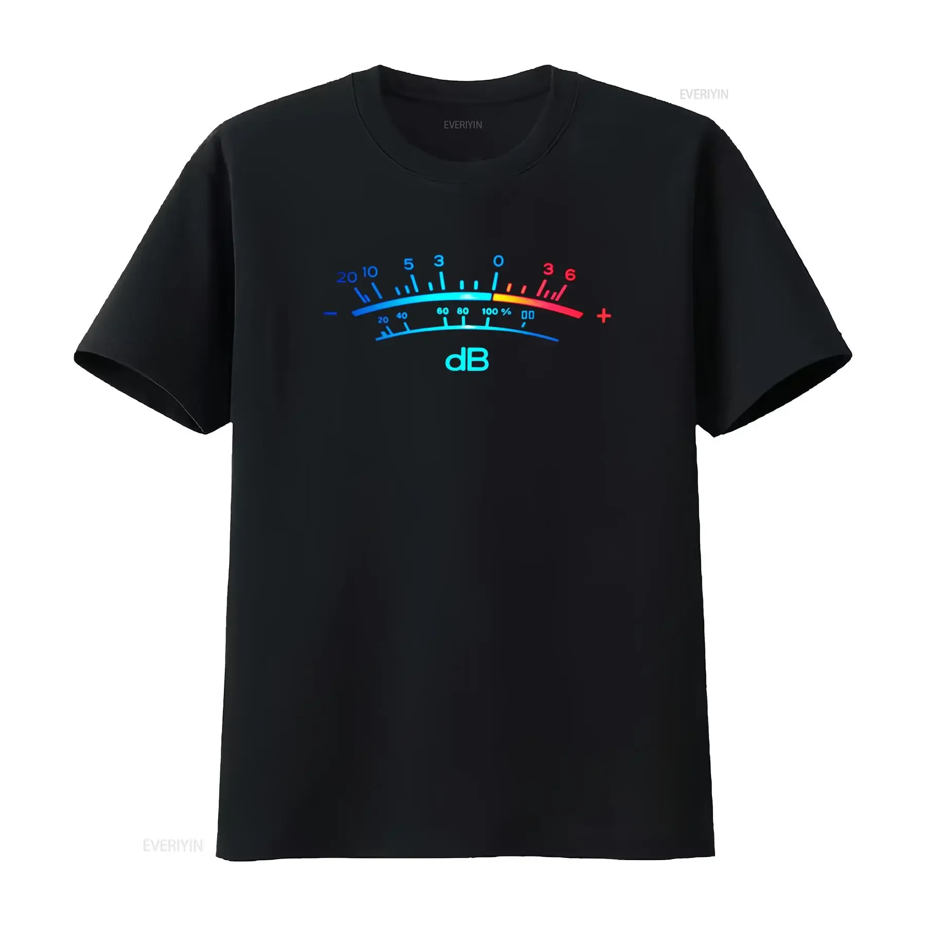 DB Meter II Men's T Shirt Retro Radio Cassette VU Tape Decibel Music Bass Design vintage Washed Soft Stretched homme